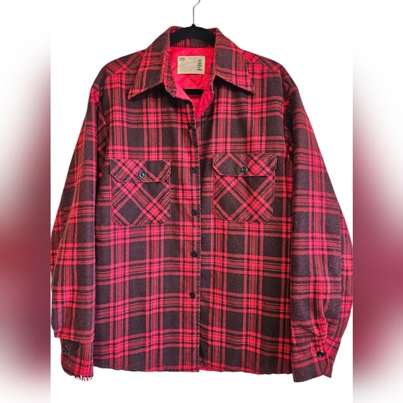 Vintage Fieldmaster Other - Vintage Sears Fieldmaster plaid flannel quilted lining mens XL